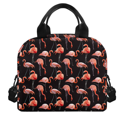 Watercolor Flamingo Pattern Print Insulated Lunch Bag