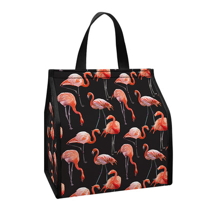 Watercolor Flamingo Pattern Print Insulated Lunch Tote