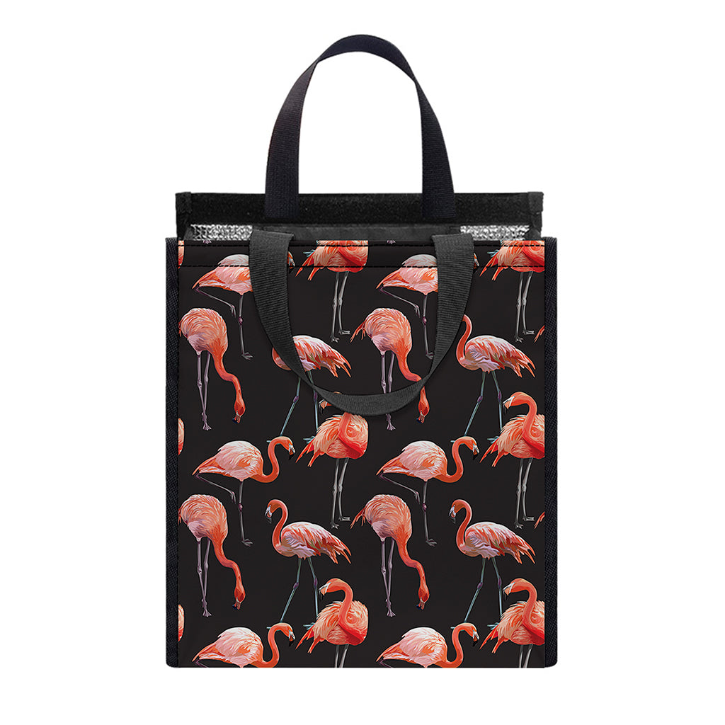 Watercolor Flamingo Pattern Print Insulated Lunch Tote