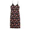 Watercolor Flamingo Pattern Print Jersey Midi Cami Dress