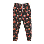 Watercolor Flamingo Pattern Print Jogger Pants