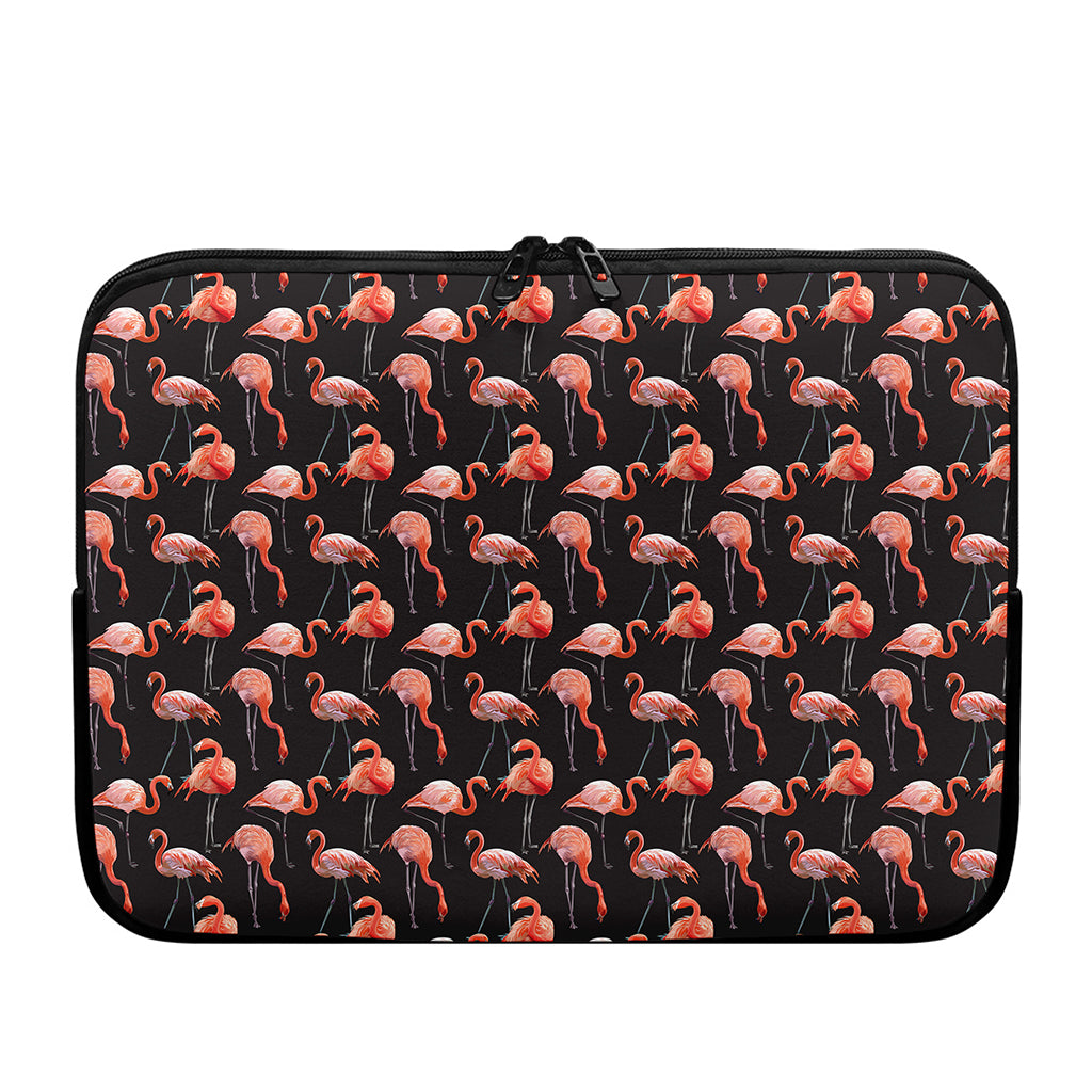 Watercolor Flamingo Pattern Print Laptop Sleeve