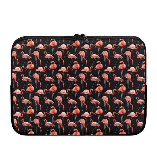 Watercolor Flamingo Pattern Print Laptop Sleeve