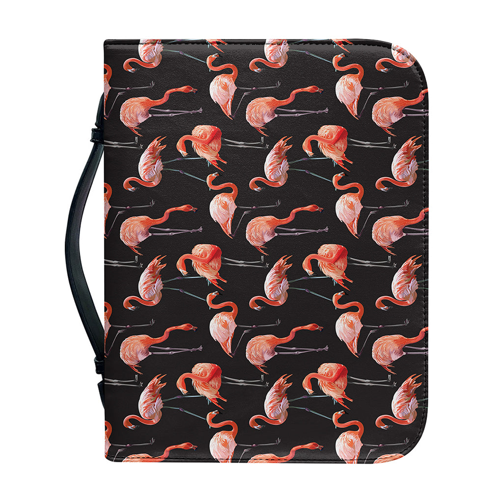 Watercolor Flamingo Pattern Print Leather Bible Cover