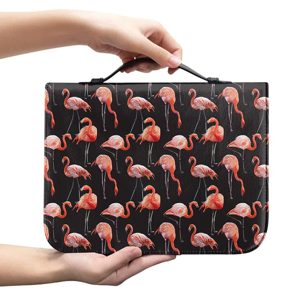 Watercolor Flamingo Pattern Print Leather Bible Cover