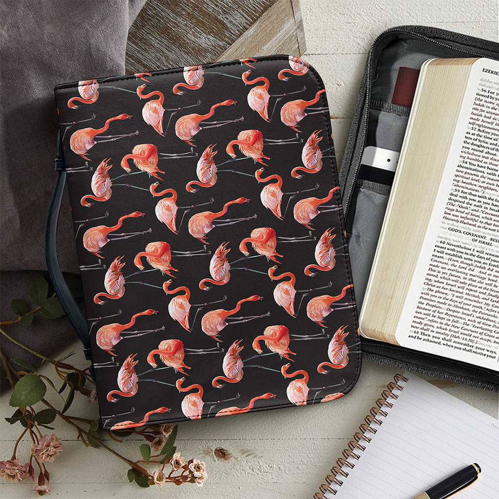 Watercolor Flamingo Pattern Print Leather Bible Cover