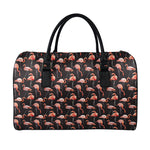 Watercolor Flamingo Pattern Print Leather Duffle Bag