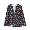 Watercolor Flamingo Pattern Print Long Sleeve Short Coat