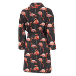 Watercolor Flamingo Pattern Print Men's Bathrobe