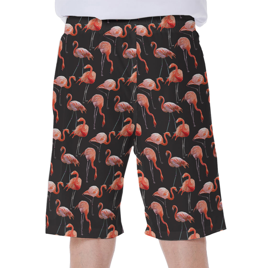 Watercolor Flamingo Pattern Print Men's Beach Shorts