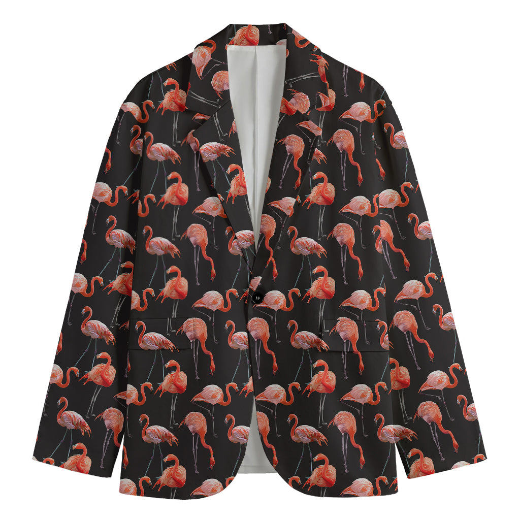 Watercolor Flamingo Pattern Print Men's Blazer