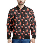 Watercolor Flamingo Pattern Print Men's Bomber Jacket