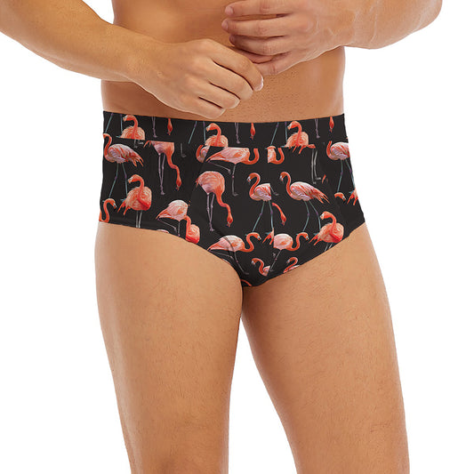 Watercolor Flamingo Pattern Print Men's Briefs