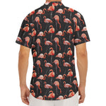 Watercolor Flamingo Pattern Print Men's Deep V-Neck Shirt