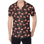 Watercolor Flamingo Pattern Print Men's Shirt