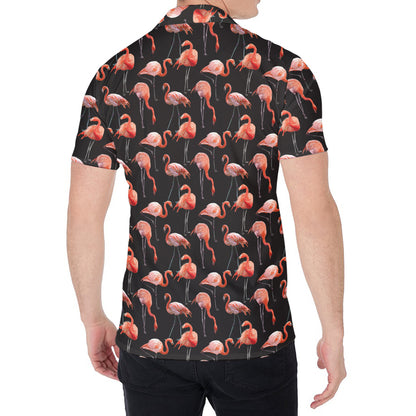 Watercolor Flamingo Pattern Print Men's Shirt