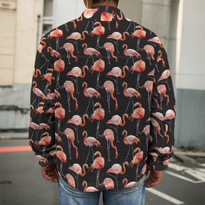 Watercolor Flamingo Pattern Print Men's Shirt Jacket