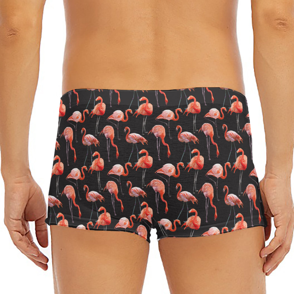 Watercolor Flamingo Pattern Print Men's Short Boxer Briefs