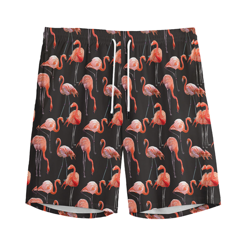 Watercolor Flamingo Pattern Print Men's Sports Shorts