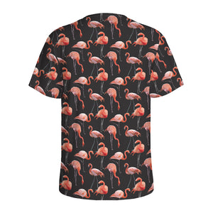 Watercolor Flamingo Pattern Print Men's Sports T-Shirt