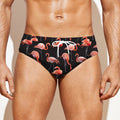 Watercolor Flamingo Pattern Print Men's Swim Briefs