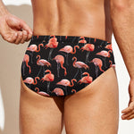 Watercolor Flamingo Pattern Print Men's Swim Briefs