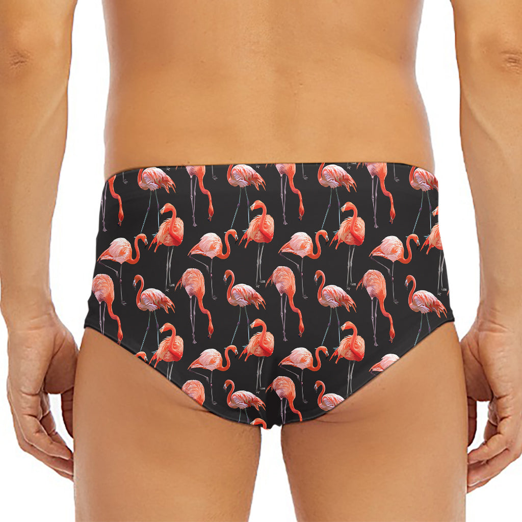 Watercolor Flamingo Pattern Print Men's Triangle Swim Briefs