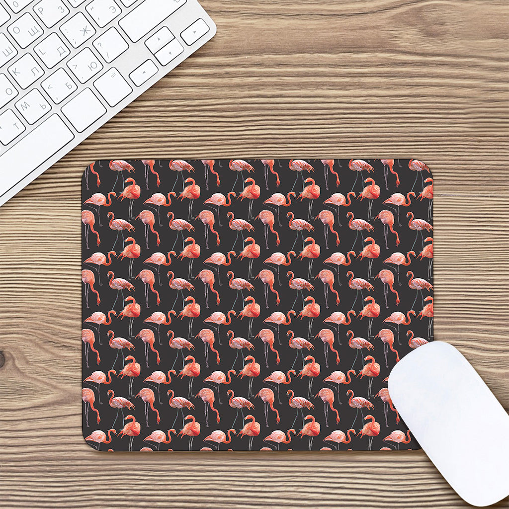 Watercolor Flamingo Pattern Print Mouse Pad