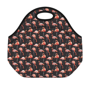 Watercolor Flamingo Pattern Print Neoprene Lunch Bag