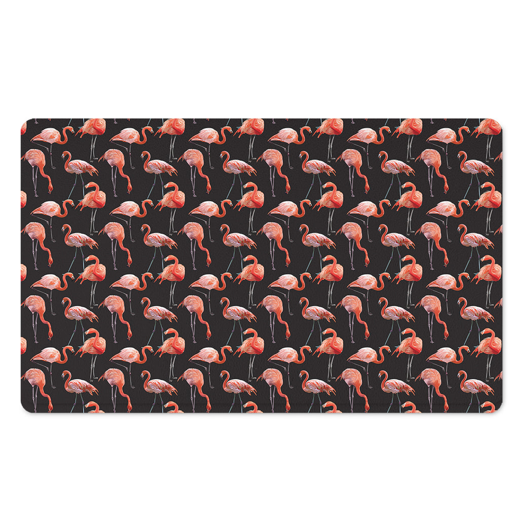 Watercolor Flamingo Pattern Print Polyester Doormat