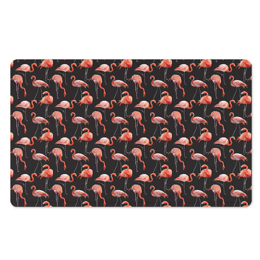 Watercolor Flamingo Pattern Print Polyester Doormat