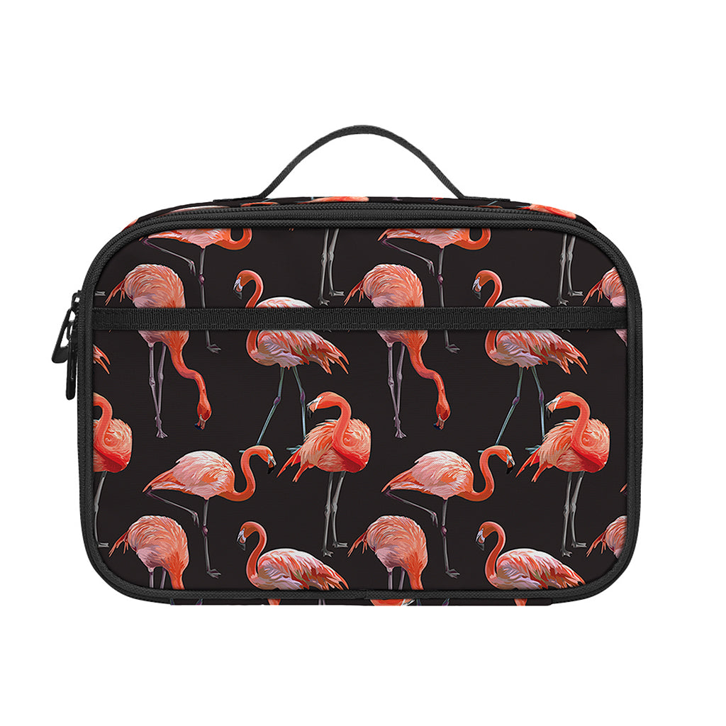 Watercolor Flamingo Pattern Print Portable Lunch Bag