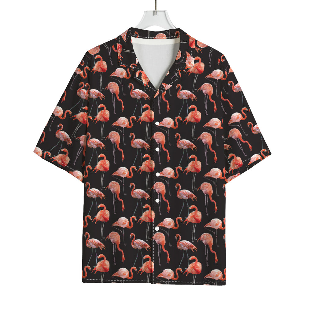 Watercolor Flamingo Pattern Print Rayon Hawaiian Shirt