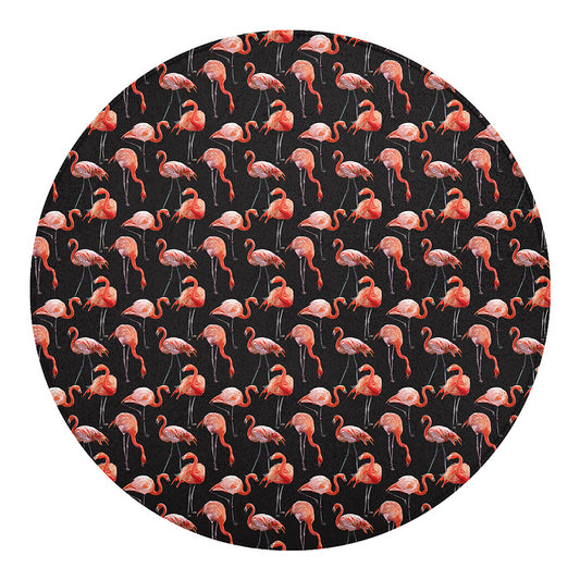 Watercolor Flamingo Pattern Print Round Blanket