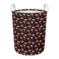 Watercolor Flamingo Pattern Print Round Laundry Basket