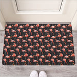 Watercolor Flamingo Pattern Print Rubber Doormat