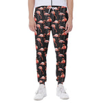 Watercolor Flamingo Pattern Print Scuba Joggers
