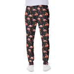 Watercolor Flamingo Pattern Print Scuba Joggers