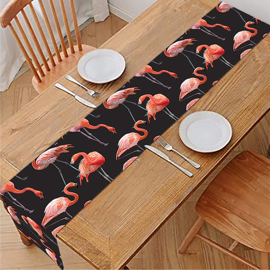 Watercolor Flamingo Pattern Print Table Runner