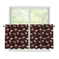 Watercolor Flamingo Pattern Print Tier Curtains