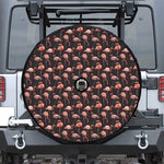 Watercolor Flamingo Pattern Print Tire Cover With Camera Hole