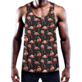 Watercolor Flamingo Pattern Print Men's Workout Tank Top