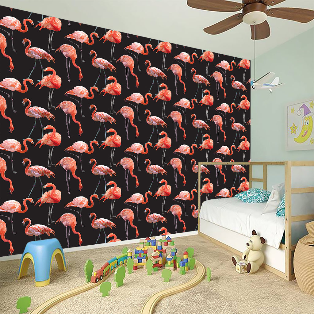 Watercolor Flamingo Pattern Print Wall Sticker