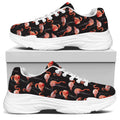 Watercolor Flamingo Pattern Print White Chunky Shoes