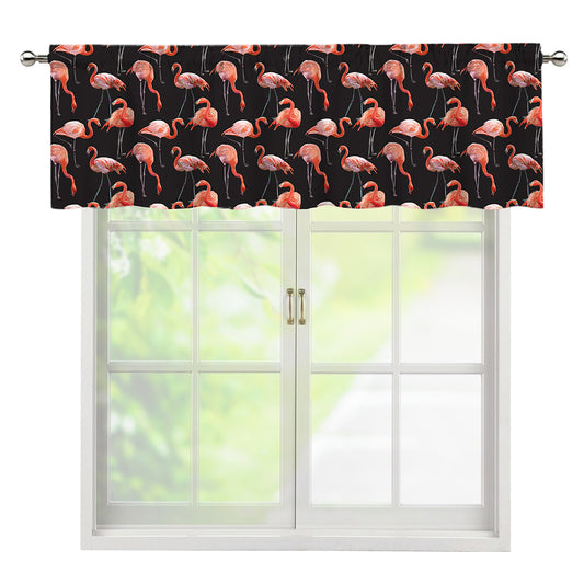 Watercolor Flamingo Pattern Print Window Valance