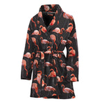 Watercolor Flamingo Pattern Print Women's Bathrobe