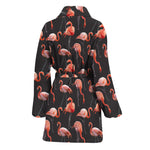 Watercolor Flamingo Pattern Print Women's Bathrobe