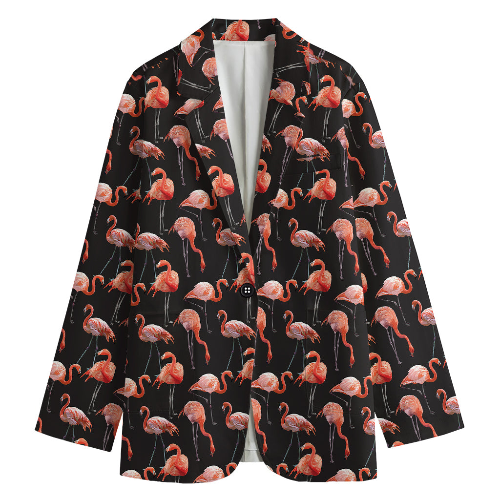 Watercolor Flamingo Pattern Print Women's Blazer