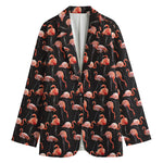 Watercolor Flamingo Pattern Print Women's Blazer