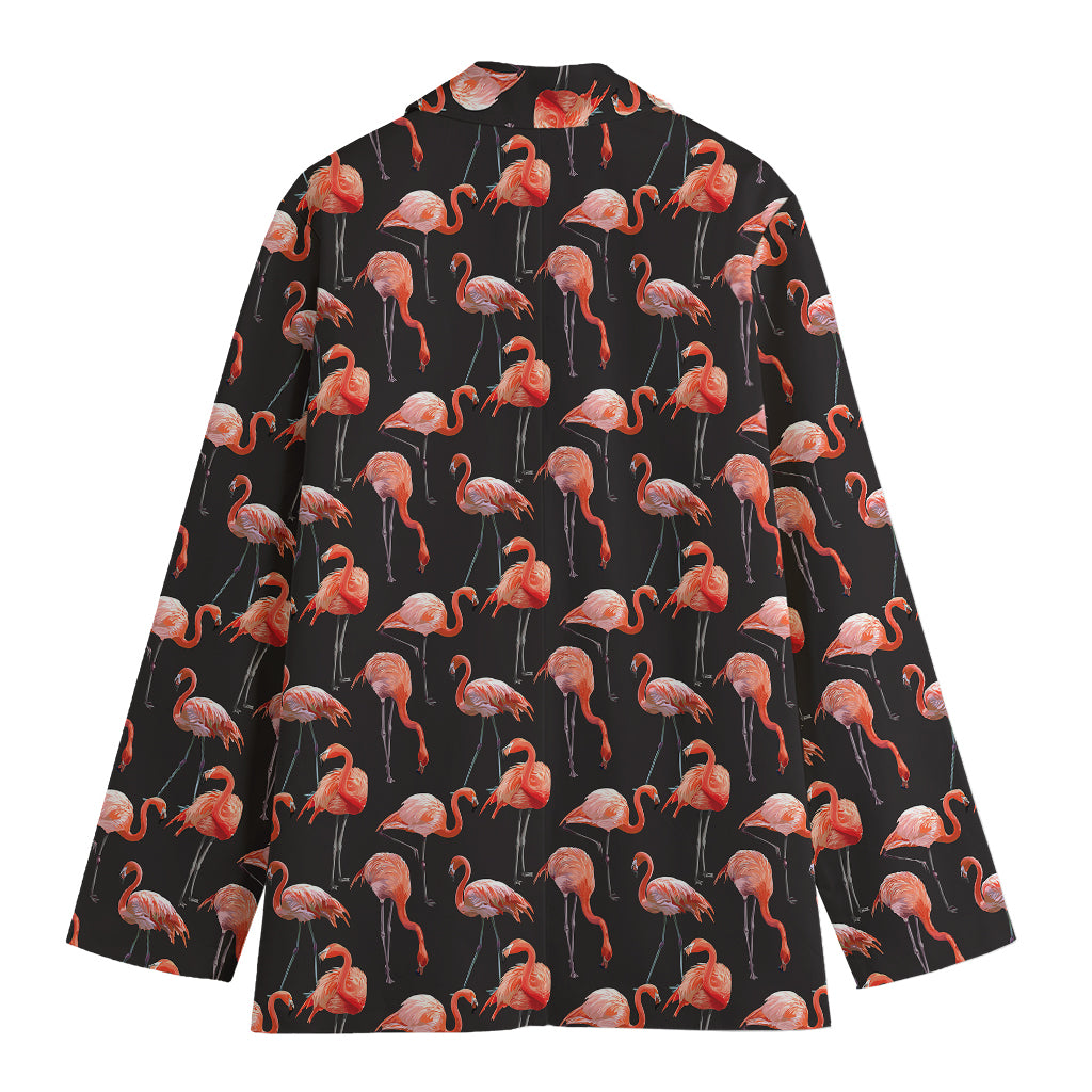 Watercolor Flamingo Pattern Print Women's Cotton Blazer